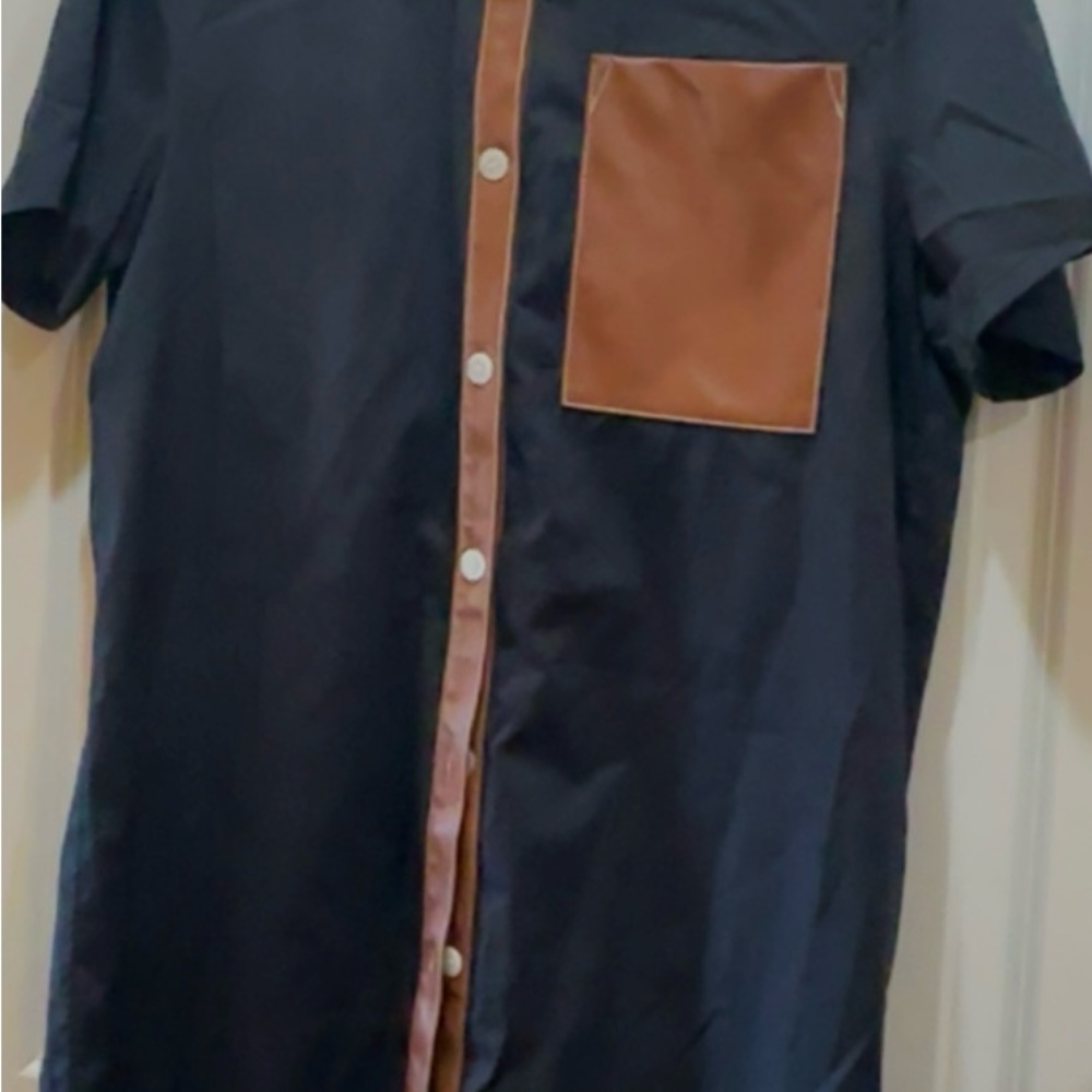 STAUD

Switch Faux-Leather And Cotton-Blend Dress